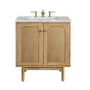 James Martin Laurent 30" Dual Mount Single Bathroom Vanity, Light Natural Oak