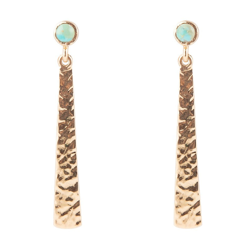 Aztec Turquoise Linear Drop Earrings