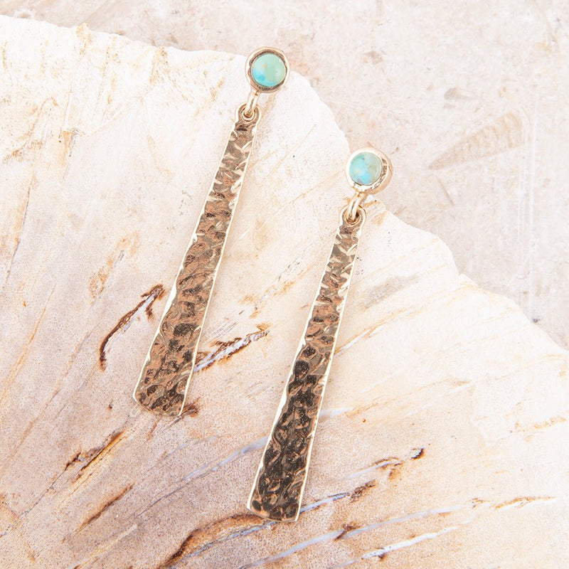 Aztec Turquoise Linear Drop Earrings