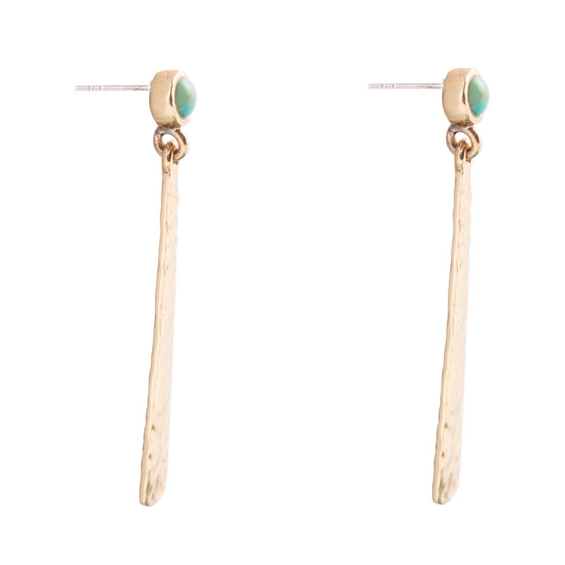 Aztec Turquoise Linear Drop Earrings