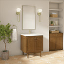 James Martin Laurent 30" Dual Mount Single Bathroom Vanity, Honey Oak