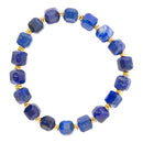Azul Blue Cubed Lapis Golden Stretch Bracelet