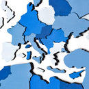 3D Wooden World Map Azure