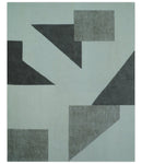 Azure Custom Made Geometrical Charcoal And Gray Hand Tufted Wool  Rug