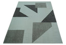 Azure Custom Made Geometrical Charcoal And Gray Hand Tufted Wool  Rug