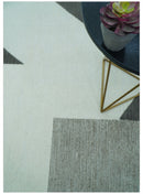 Azure Custom Made Geometrical Charcoal And Gray Hand Tufted Wool  Rug