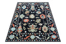 Azure Custom Made Traditional Oushak Black Hand Tufted Wool Rug