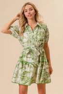 BiBi Woven Printed Tiered Dress