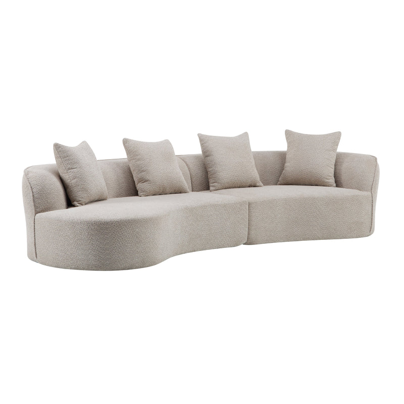 126" Curved Sectional Sofa (Almond-D28 Full Foam), photo 4 of 10