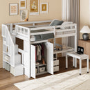 Loft Bed With Stairs, Bookshelf, Drawers, Desk & Wardrobe, Space Saving Multifunctional Furniture by Unique Piece Furniture