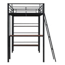 Loft Metal Bed With 3 Layers Of Shelves And Desk, Stylish Metal Frame Bed With board by Unique Piece Furniture
