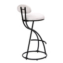 Round Print Bar Stools Upholstered Chairs For Kitchen (Set of 2)
