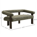 Round Armrest Loveseat (Green + Brown) by HouseOfZazla