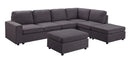 Cassia - 7 Seat Reversible Modular Sectional Sofa With Ottoman by HouseOfZazla
