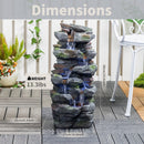 Rock Waterfall Outdoor Fountain with LED Lights by HouseOfZazla