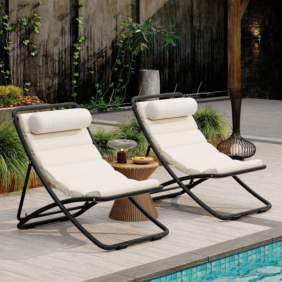 Outdoor Folding Chair With Adjustable Backrest (Set of 2), photo 22 of 28