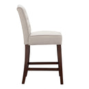 Tufted Counter Stool With Button Tufted Back - Tan by HouseOfZazla