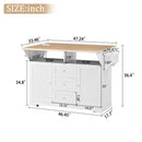 Large Kitchen Island with 2 Drop Leaf and Power Outlet