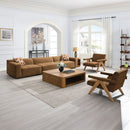 Zoey - Accent Chair - Chocolate Suede & Oak by Unique Piece Furniture
