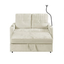 Modern Loveseat Pull Out Sofa Bed With Adjustable Backrest, Two Cup Holders, A Phone Holder, Three Charging Ports And Side Storage Pockets For Living Room by HouseOfZazla
