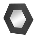 Hexagon Mirror With Natural Wood Frame, Wall Decor For Living Room Bathroom Hallway by HouseOfZazla