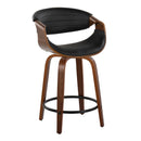 Symphony - Mid Century Modern Fixed Height Counter Stool With Swivel With Round Footrest (Set of 2) by HouseOfZazla