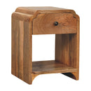 Newton Mini Oak-ish Nightstand with a Drawer and Open Shelf