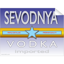 Sevodnya Vodka Single Self Adhesive Label - License and Royalty Free for Film Use