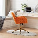 Office Chair, Artificial Rabbit Hair Home Office Chair With Metal Base, Adjustable Desk Chair Swivel Office Chair, Vanity Chair by HouseOfZazla