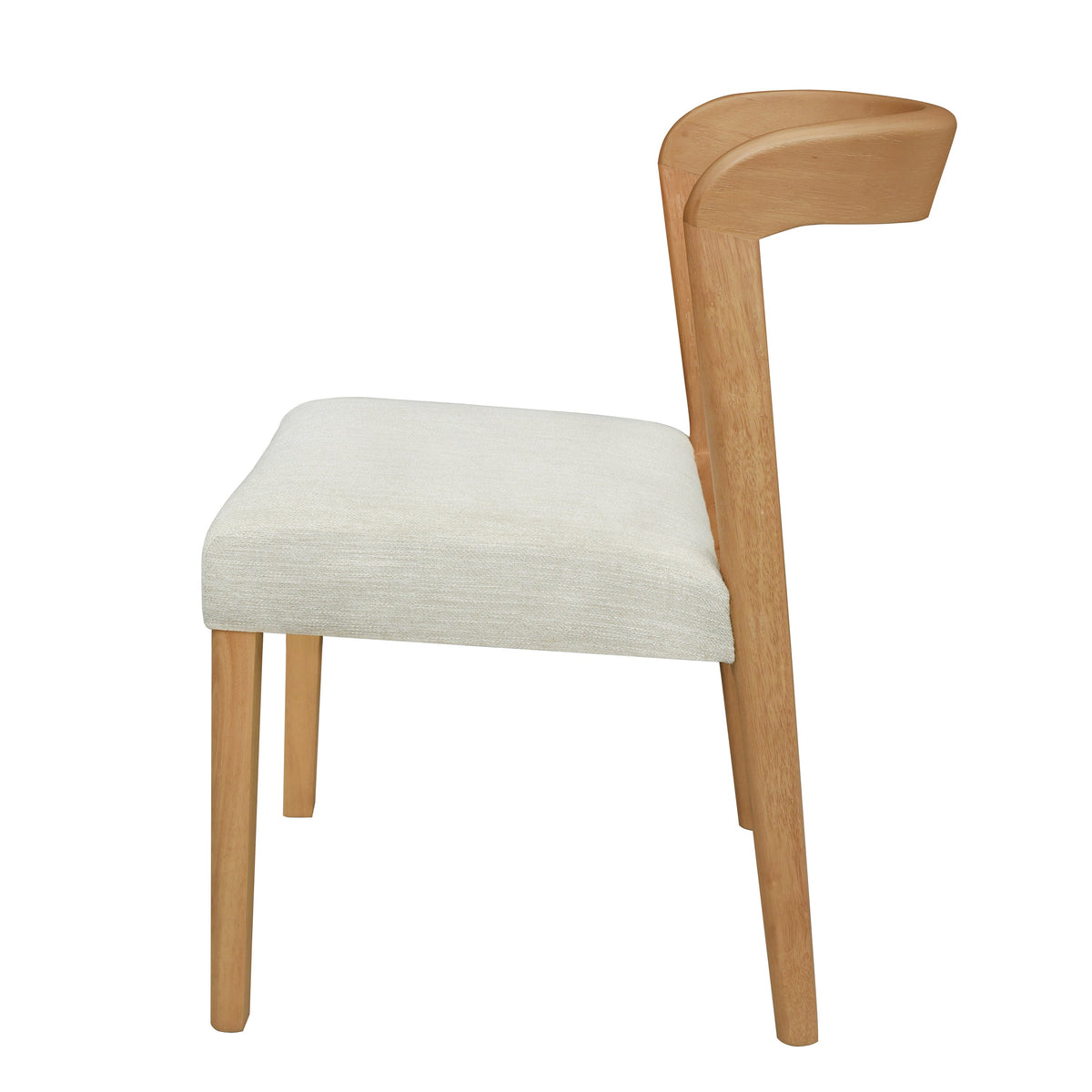 Solid Rubber Wood Dining Chairs (Natural Oak + Beige) Set of 2, photo 6 of 10