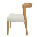 Solid Rubber Wood Dining Chairs (Natural Oak + Beige) Set of 2 by HouseOfZazla