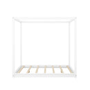 Wood Canopy Platform Bed With Support Legs And Airflow Slats