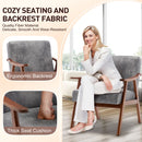 Mid Century Modern Accent Chair With Solid Wood Frame And Extra Thick Backrest