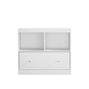 Toy Storage Organizer With Large Drawer And Low Bookshelf For Nursery & Playroom - White by HouseOfZazla