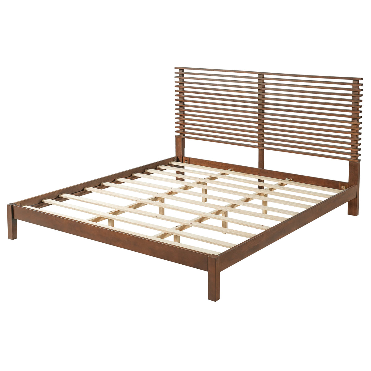 Premium Solid Wood King Size Bed Frame with Headboard - Walnut Color, photo 5 of 9