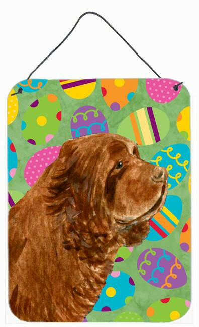 Sussex Spaniel Easter Eggtravaganza Aluminium Metal Wall or Door Hanging Prints