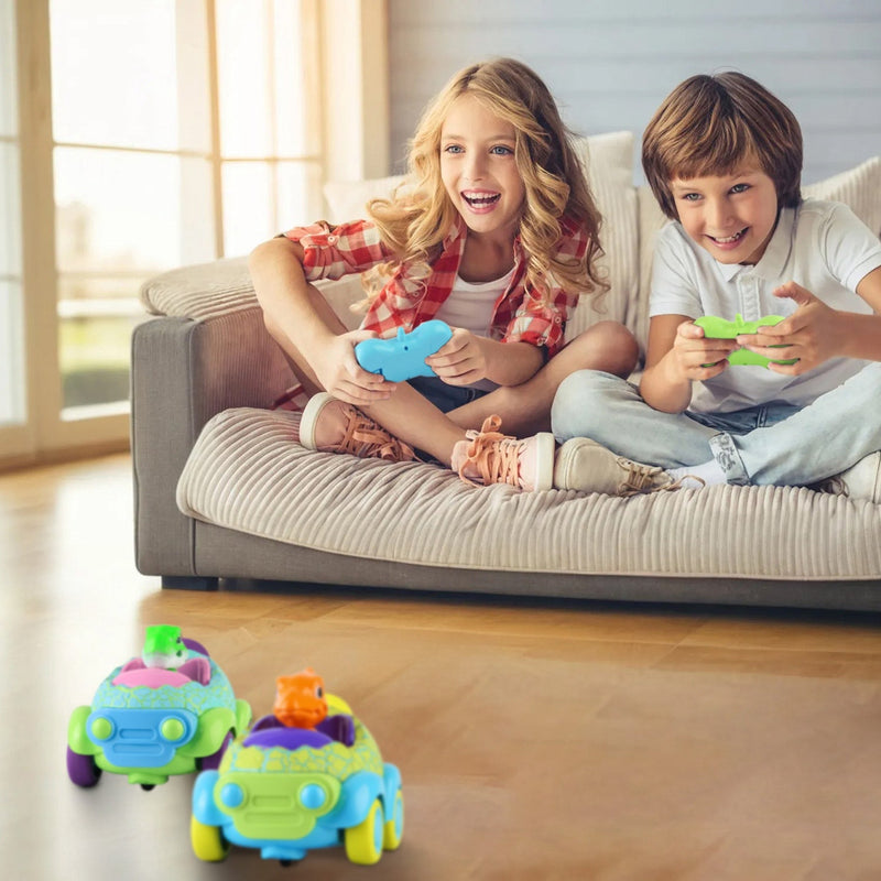 2Pack Dinosaur Remote Control Cars for Toddlers Rechargeable RC Cars with Light Music Birthday Gift For Boys Girls Aged 3 4 5 6 Years Old, photo 11 of 11