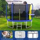 Trampoline With Basketball Hoop, Astm Approved Reinforced Type Outdoor Trampoline With Enclosure Net by HouseOfZazla