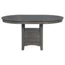 Lavon Oval 60-inch Wood Extension Leaf Dining Table Medium Grey