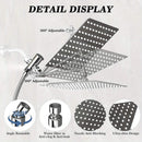 High Pressure Rainfall & Handheld Shower Head – Adjustable, Chrome/Black