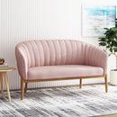 Mid Century Modern Loveseat With Channel Stitched Backrest by HouseOfZazla