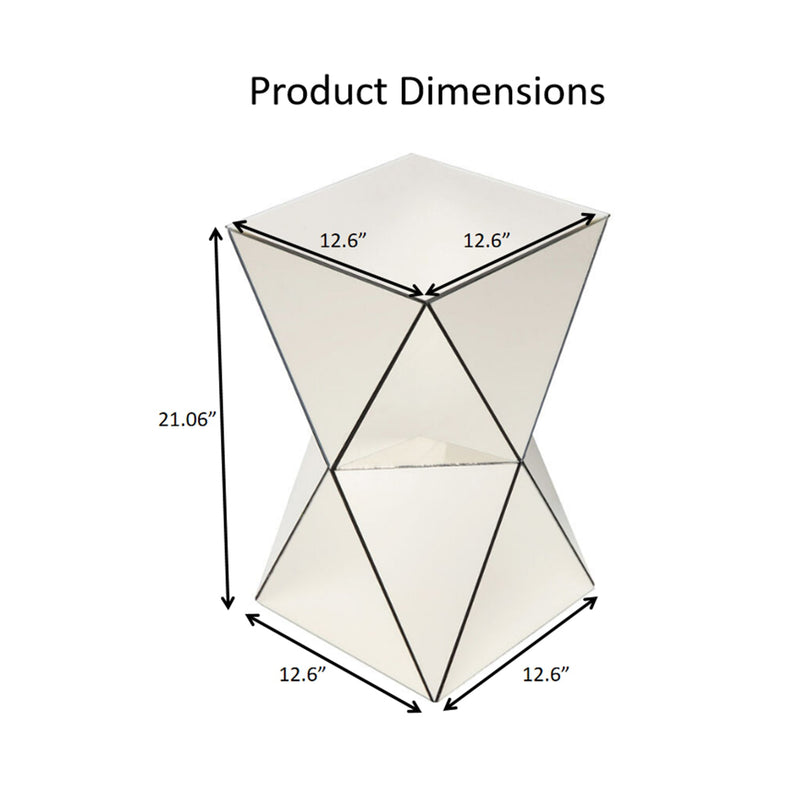 Champagne Mirrored Geometric Side Table, photo 7 of 7