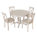 Modern Dining Table Set For 4, Round Table And 4 Kitchen Room Chairs, 5 Piece Kitchen Table Set For Dining Room, Dinette, Breakfast Nook by HouseOfZazla