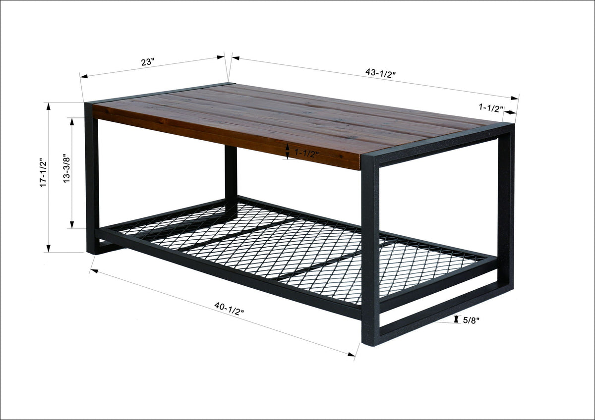Console Coffee Table With Reclaimed Wood Finish, For Living Room - Natural, photo 7 of 10