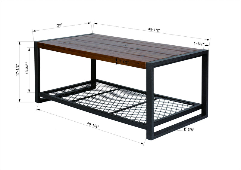 Console Coffee Table With Reclaimed Wood Finish, For Living Room - Natural, photo 7 of 10