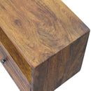 Solid Wood Lunar Wall-Mounted Media Unit, 2-Drawers, Chestnut