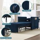Upholstered Convertible Sleeper Sofa With 5 Position Backrest, Side Pockets, Storage by HouseOfZazla