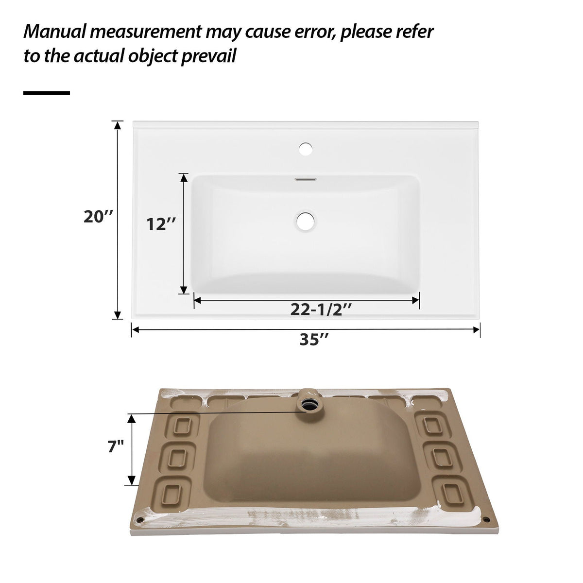 Modern Rectangular Vanity Top With Overflow For Bathroom, photo 13 of 19