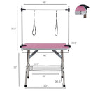 Folding Dog Pet Grooming Table Stainless Steel Frame Rubber Mat On Board With Adjustable Arm And Clamps Pet Dog Cat Grooming Table by HouseOfZazla