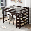 Loft Bed With Storage Shelves And Under Bed Desk by Unique Piece Furniture